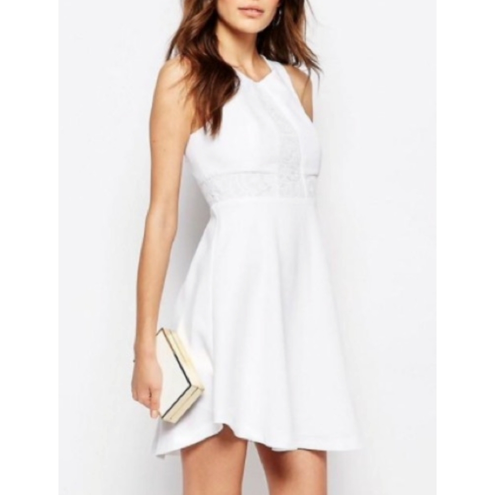 NWT BCBG Generation cutout skater lace mini dress